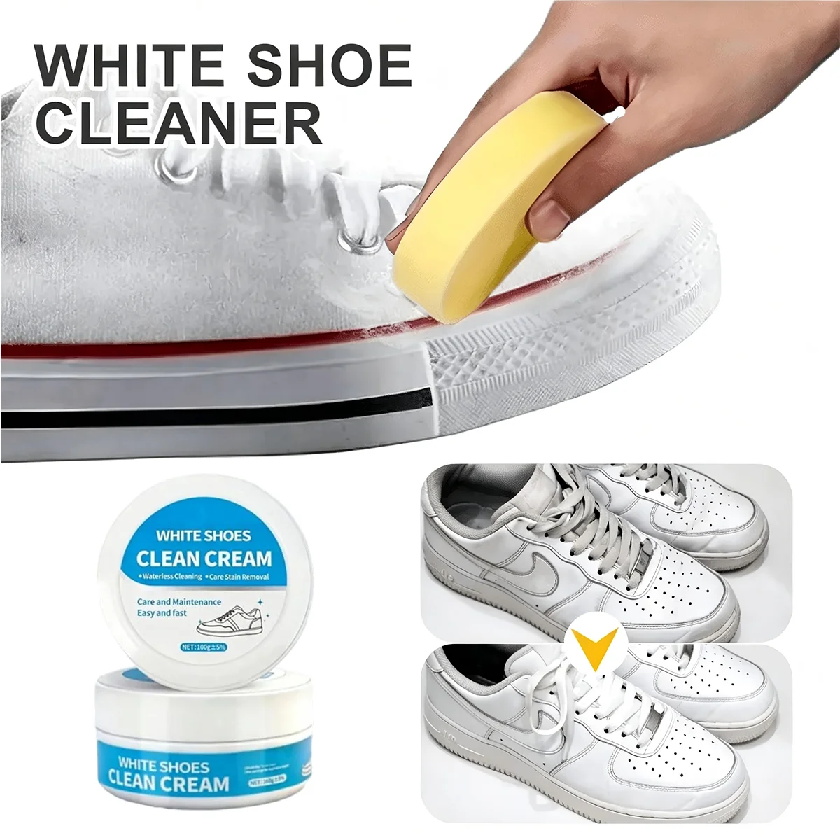 White Shoe Cleaner Paste, Whit - Sneaker Care Whitener 评论和价格