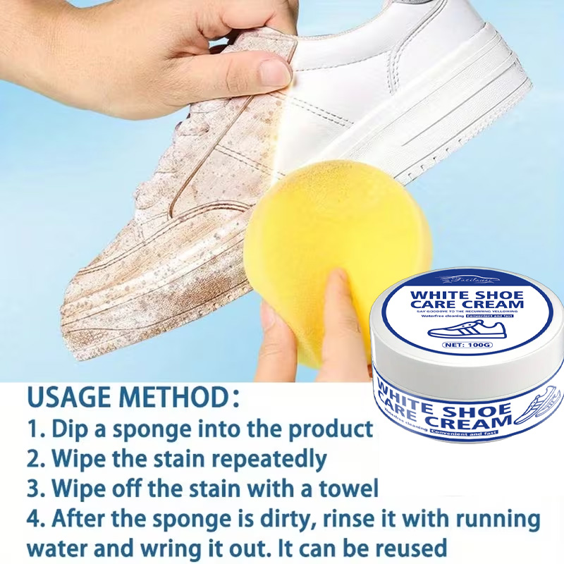 White Sneaker Care Cream with  - Sneaker Care Whitener 评论和价格