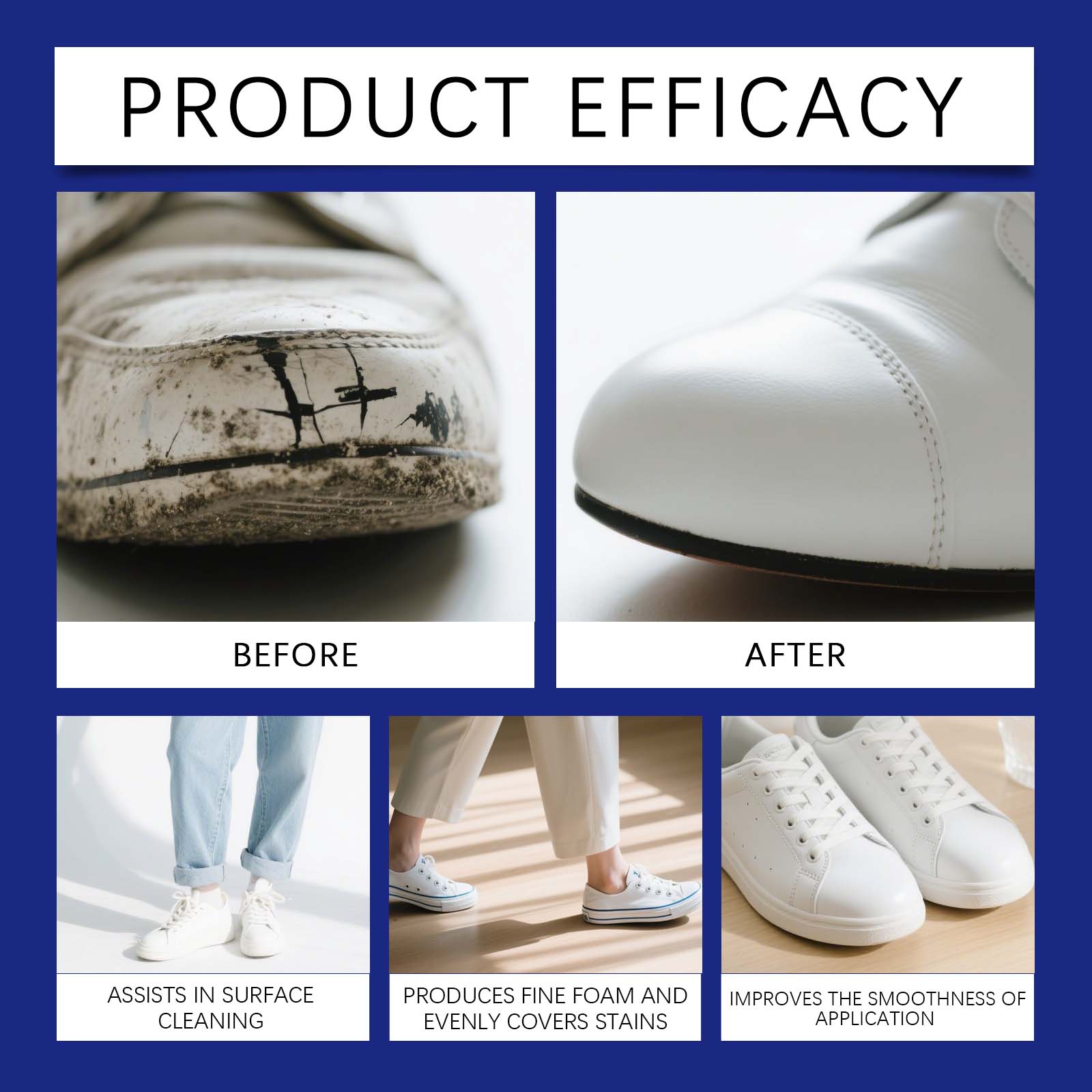 White Shoe Cleaner Foam Sneake - Sneaker Care Whitener 评论和价格